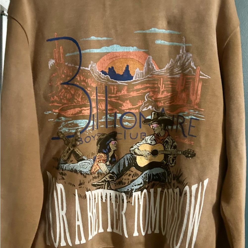 Billionaire Boys Club Brown Western Graphic Crewneck Sweater